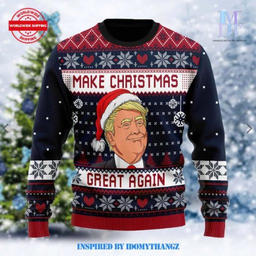 Make Christmas Great Again Trump Face Ugly Sweater