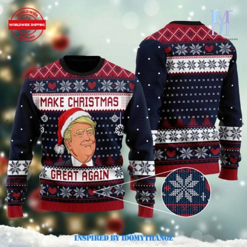 Make Christmas Great Again Trump Face Ugly Sweater