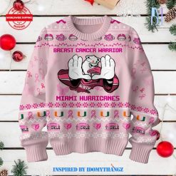 Miami Hurricanes Breast Cancer Warrior Ugly Sweater