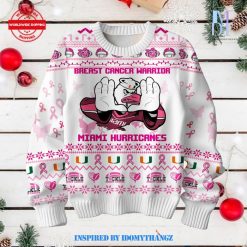 Miami Hurricanes Breast Cancer Warrior Ugly Sweater