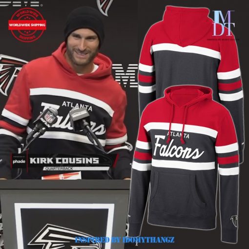 Mitchell & Ness Black Red Atlanta Falcons Head Coach Pullover Hoodie