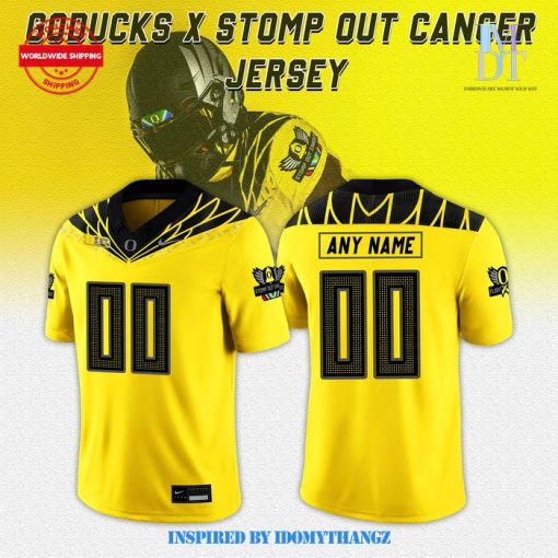 Oregon Ducks 2024 Stomp Out Cancer Custom Jersey