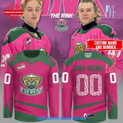 Personalization Everett Silvertips 2024 Pink The Rink Jersey