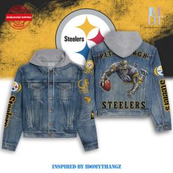 Pittsburgh Steelers Steel Man Fly Hooded Denim Jacket