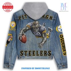 Pittsburgh Steelers Steel Man Fly Hooded Denim Jacket