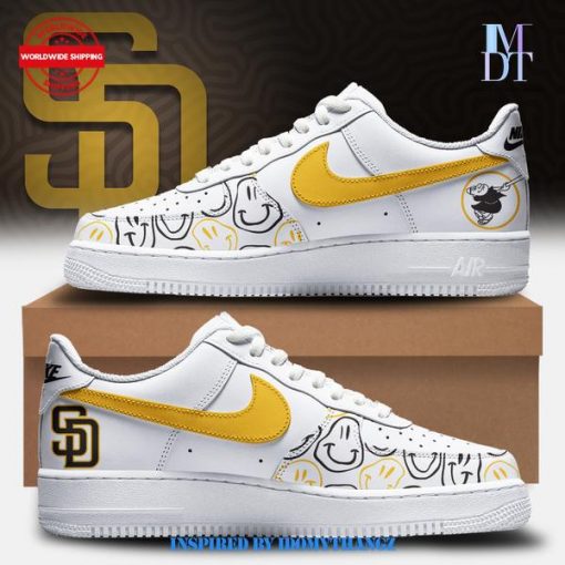 San Diego Padres Logo Smile Air Force 1 Sneakers 2024