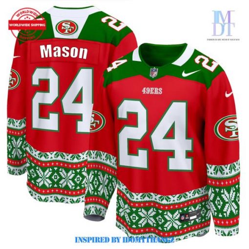 San Francisco 49ers Merry Christmas Red Hockey Jersey