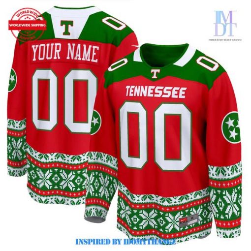 Tennessee Volunteers Christmas Custom Hockey Jersey