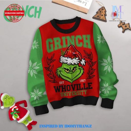 The Grinch Whoville University Christmas Sweater