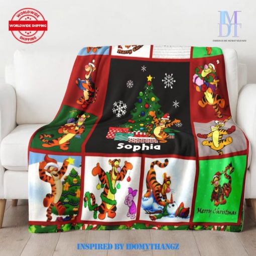 Tigger Christmas Disney Fan Personalized Blanket