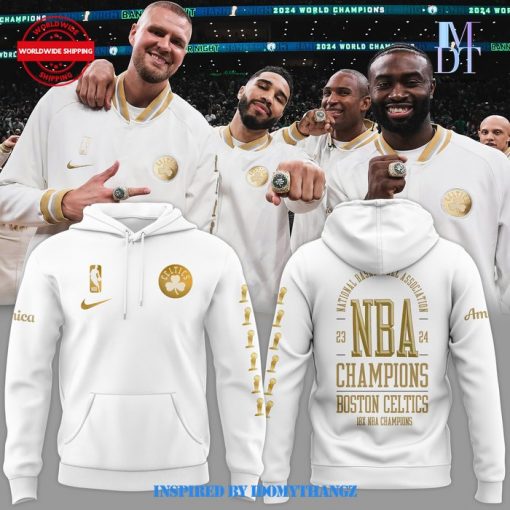 Unisex Nike White Boston Celtics 2024 NBA Finals Champions Hoodie