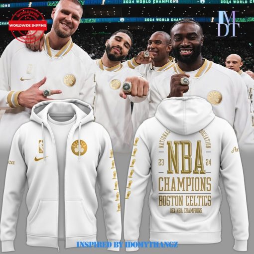 Unisex Nike White Boston Celtics 2024 NBA Finals Champions Hoodie