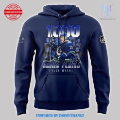 Vancouver Canucks 1000 Games Played Tyler Myers Hoodie