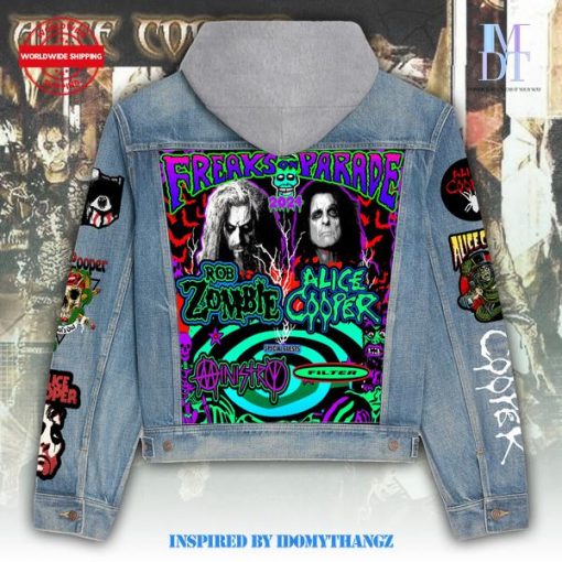 Alice Cooper Freaks On Parade Denim Hood Jacket