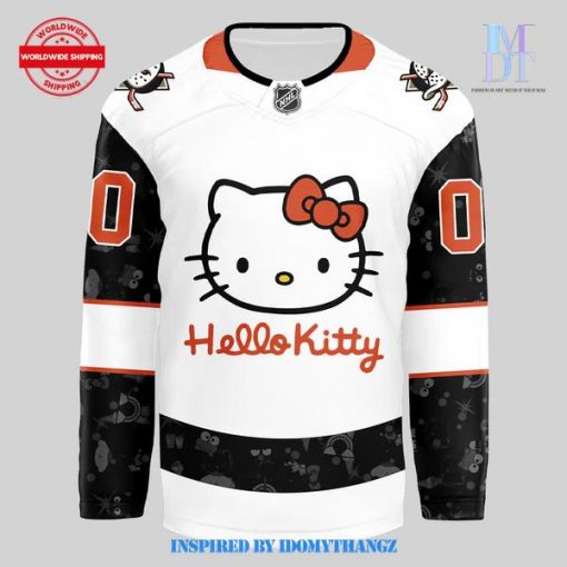 Anaheim Ducks x Hello Kitty 50th Anniversary Personalized Jersey