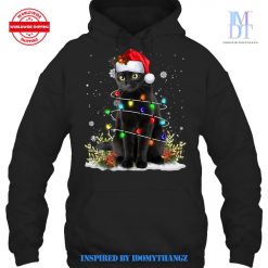 Black Cat Christmas Santa Hat Funny Meowy Cats Women Men Cat Hoodie