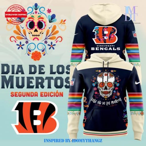 Cincinnati Bengals 2024 NFL Dia De Los Muertos Pullover Hoodie