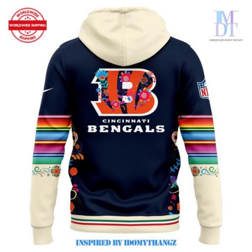 Cincinnati Bengals 2024 NFL Dia De Los Muertos Pullover Hoodie