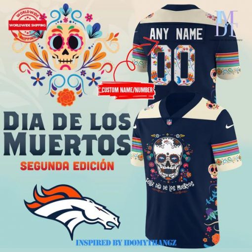 Denver Broncos Dia De Los Muertos Personalized Jersey