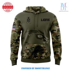 Detroit Lions Salute To Service Camo Army Hoodie