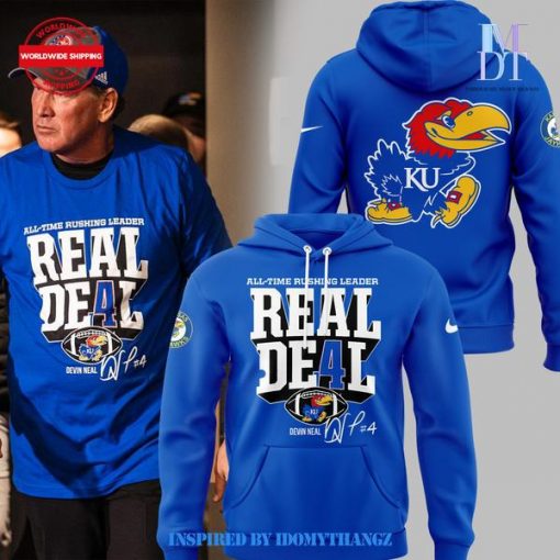 Kansas Jayhawks Devin Neal Rushing Blue Hoodie