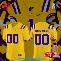 LSU Tigers Football Alternate Gold Custom Jersey