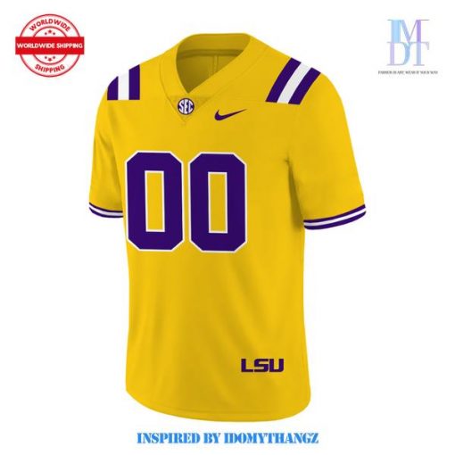 LSU Tigers Football Alternate Gold Custom Jersey