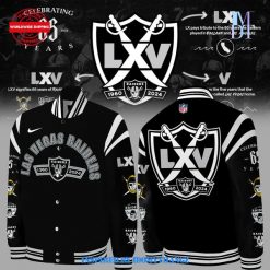 Las Vegas Raiders Celebrating 65 Years Baseball Jacket