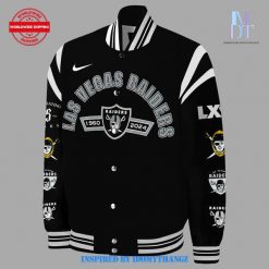 Las Vegas Raiders Celebrating 65 Years Baseball Jacket