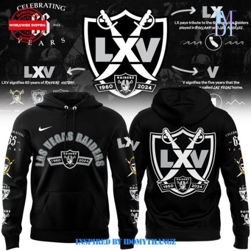 Limited Edition Las Vegas Raiders Celebrating 65 Years Black Hoodie