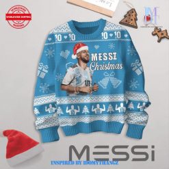 Lionel Messi Merry Christmas Blue Sweater