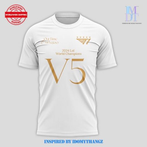 SKT T1 2024 Worlds Champions V5 White Shirt