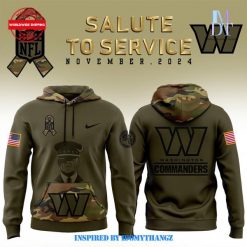 Washington Commanders Nike Camo 2024 Salute to Service Pullover V2 Hoodie