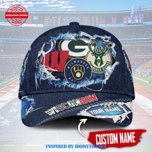 Wisconsin Sports Cap Print Custom name