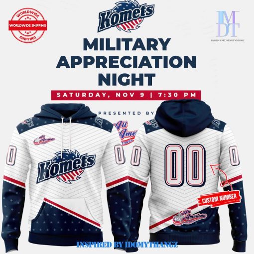 Fort Wayne Komets x Military Appreciation Night 2024 Limited Hoodie