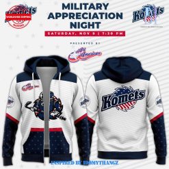 Fort Wayne Komets x Military Appreciation Night 2024 Limited Zip Hoodie