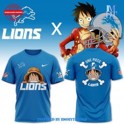 Luffy One Piece x Detroit Lions Nike new Limited T-Shirt