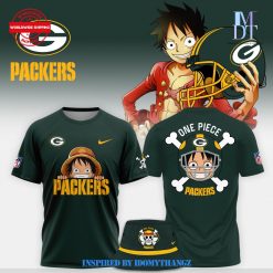 Luffy One Piece x Green Bay Packers Nike new Limited T-Shirt