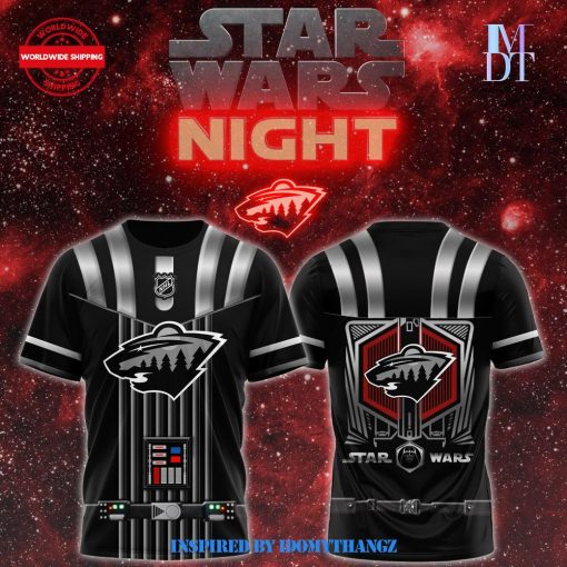 Minnesota Wild 2024 Star Wars Night Limited Black Hockey T-Shirt