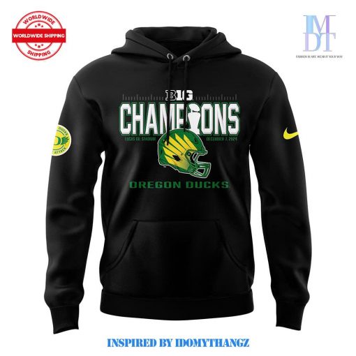 Oregon Ducks 2024 Big Ten Football Conference Champions Black Hoodie