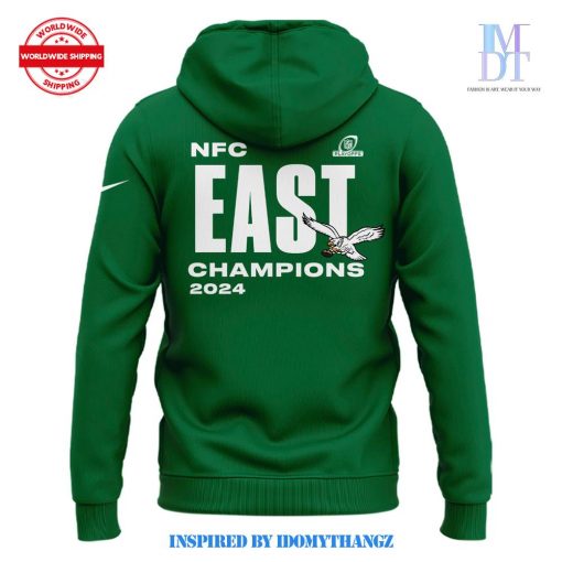 Philadelphia Eagles 2024 NFC East Division Champions Special Edition Green Hoodie