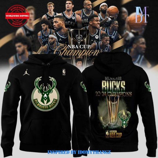 Milwaukee Bucks NBA Emirates Cup Champions Limited Black Hoodie