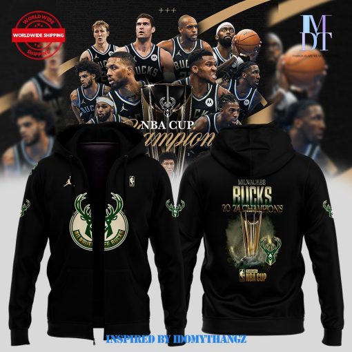 Milwaukee Bucks NBA Emirates Cup Champions Limited Black Hoodie